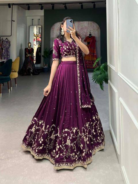 Artriddhs vol 20 Vichitra Silk purple High quality lehenga choli for resellers